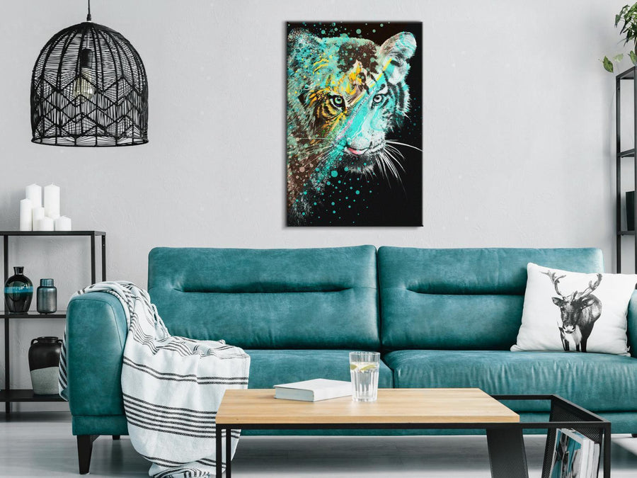 Leinwandbild - Mint Tiger (1 Part) Vertical Artgeist