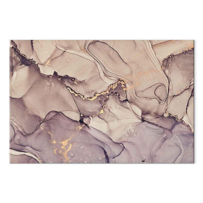 Leinwandbild - Watercolour abstraction - powder pink marble with gold accents