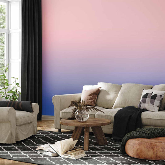 Fototapete - Pink Dawn - Gradient Background from Pink to Cool Blue Artgeist
