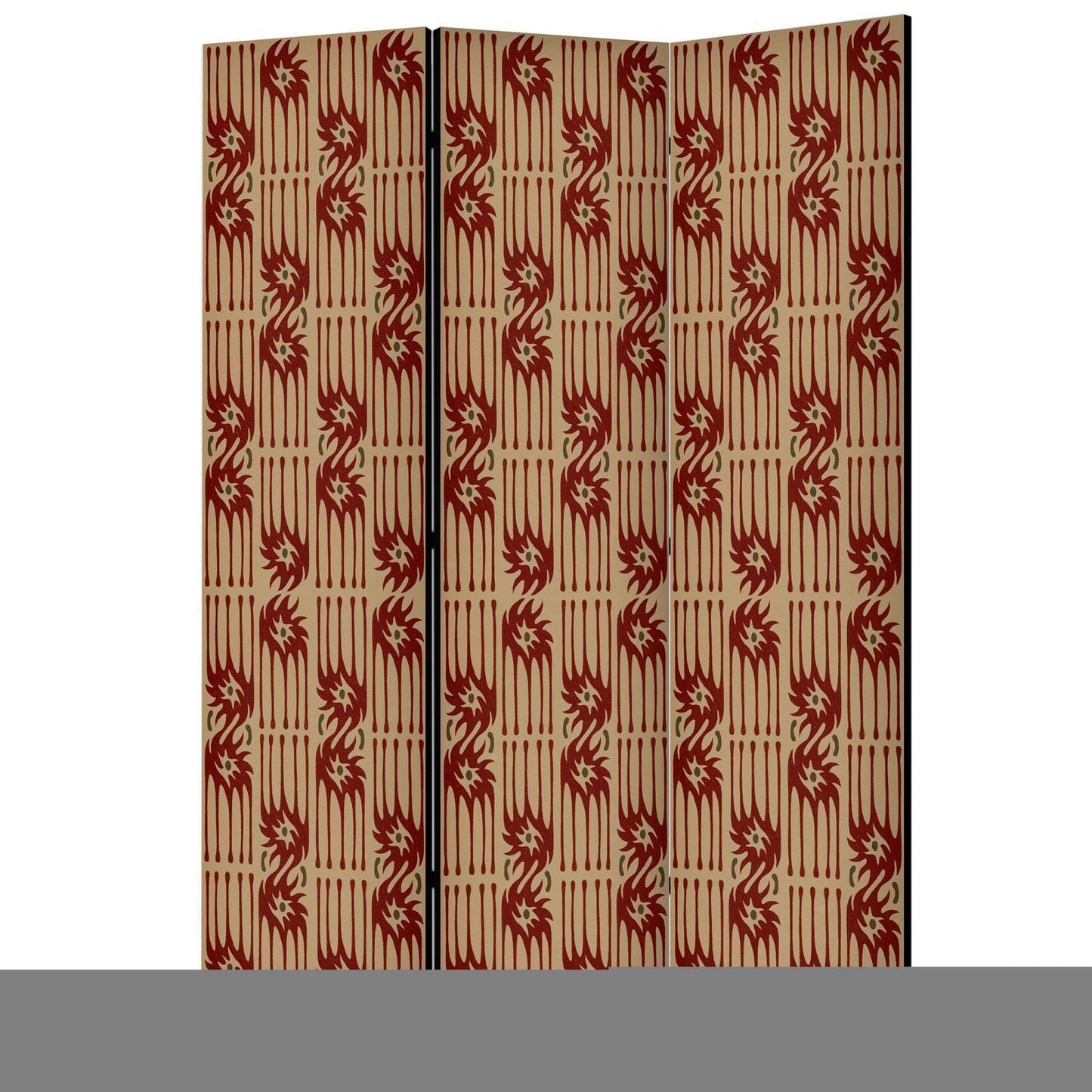 Paravent - Predatory Features - Red Abstract Shapes Inspired by Tribal Artgeist