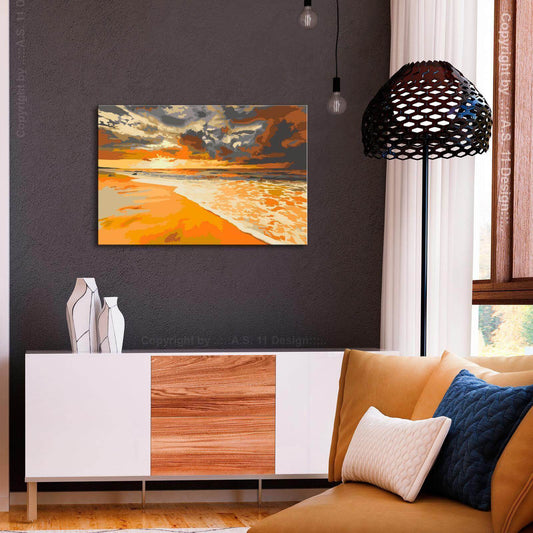 Wandbild zum Ausmalen - Goldener Strand