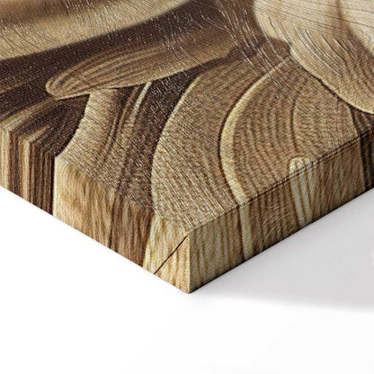 Leinwandbild - Carved Baroque Ornaments Rich Composition in Sepia Colors