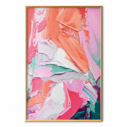 Poster - Pink Palette - vibrant shades of pink, orange, and green on canvas