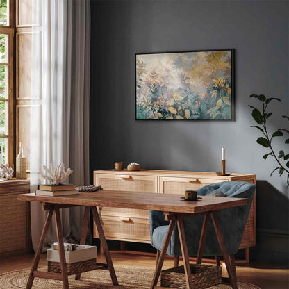 Leinwandbild - Tapestry Pattern with a Meadow and Flowers Kilim with a Spring Motif