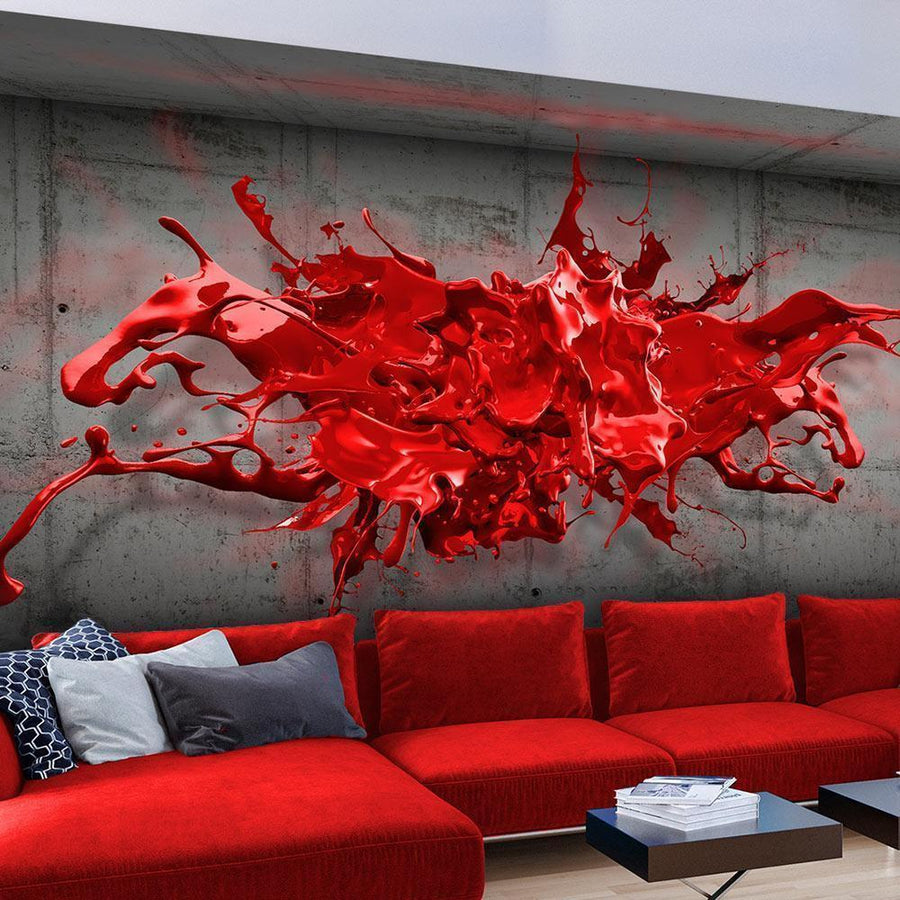 Fototapete - Red Ink Blot Artgeist