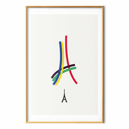Poster - Eiffel Tower - Colored Graphic - Abstraction