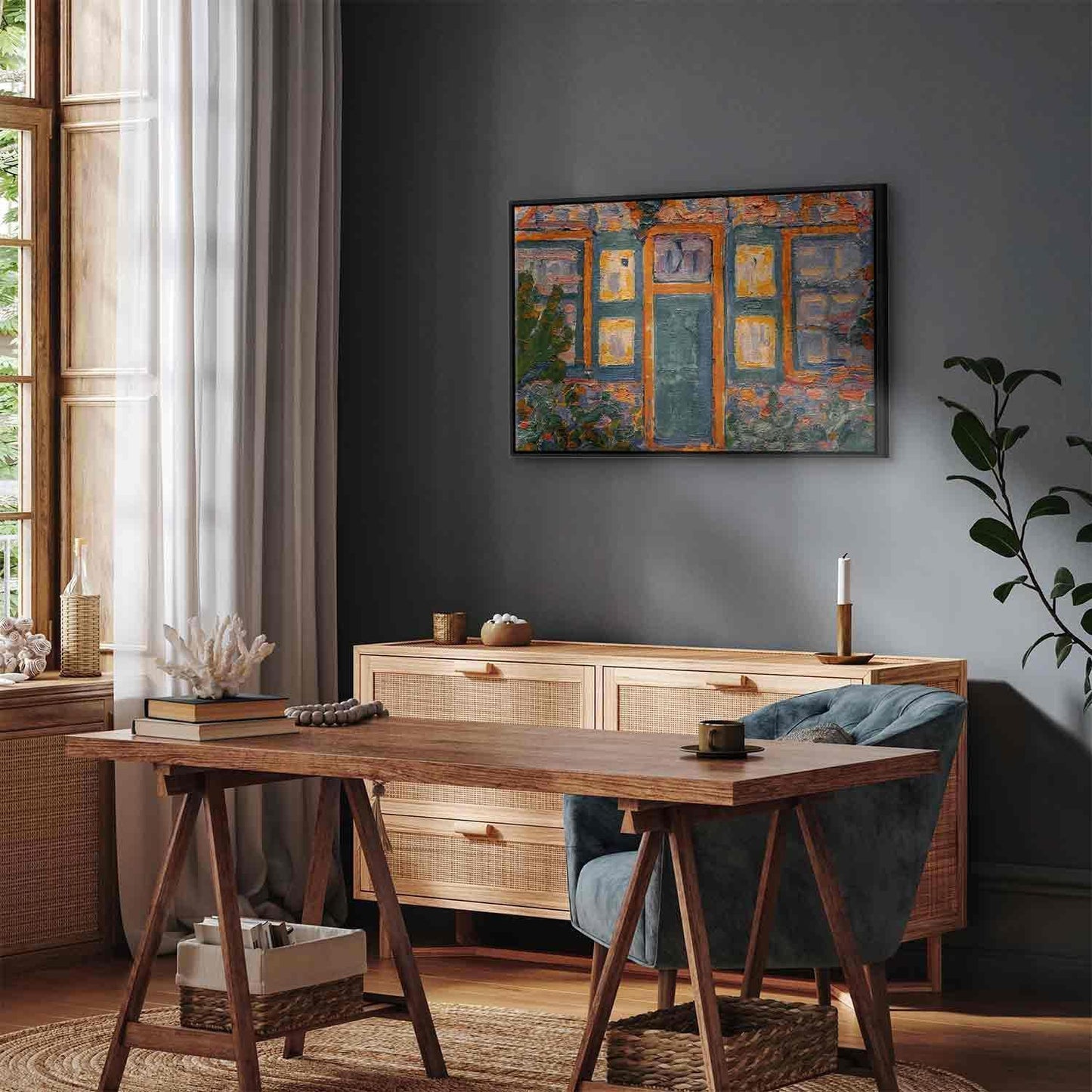 Leinwandbild - Piet Mondrian – House in Sunlight