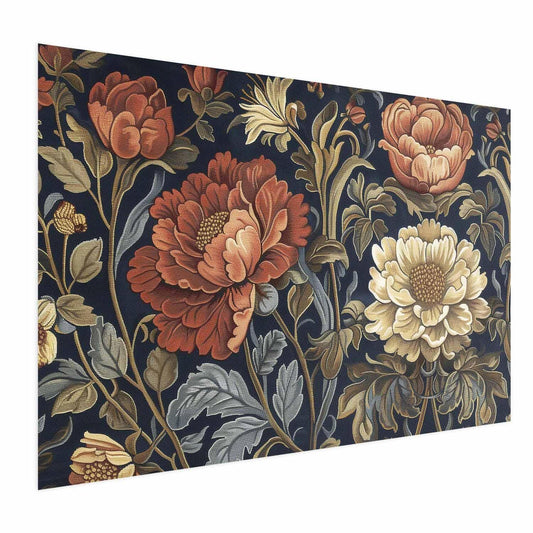 Poster - Tapestry Large Retro Flowers Artgeist