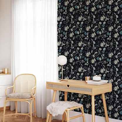 Tapete - Fragrant flowers and herbs - blue