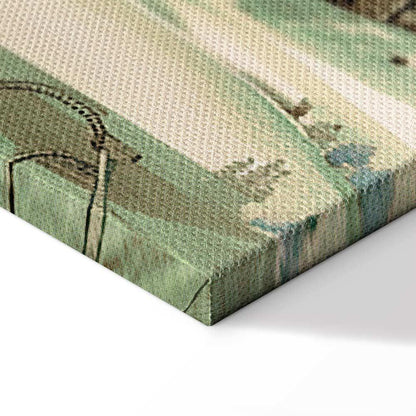 Leinwandbild - Landscape with Green Fields and Trees Tuscan Sunny View