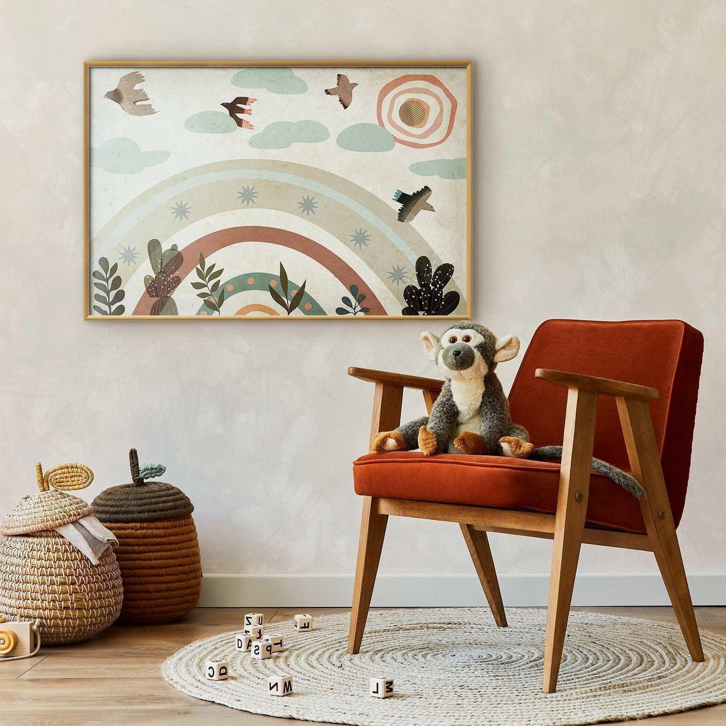 Poster - Rainbow and Birds