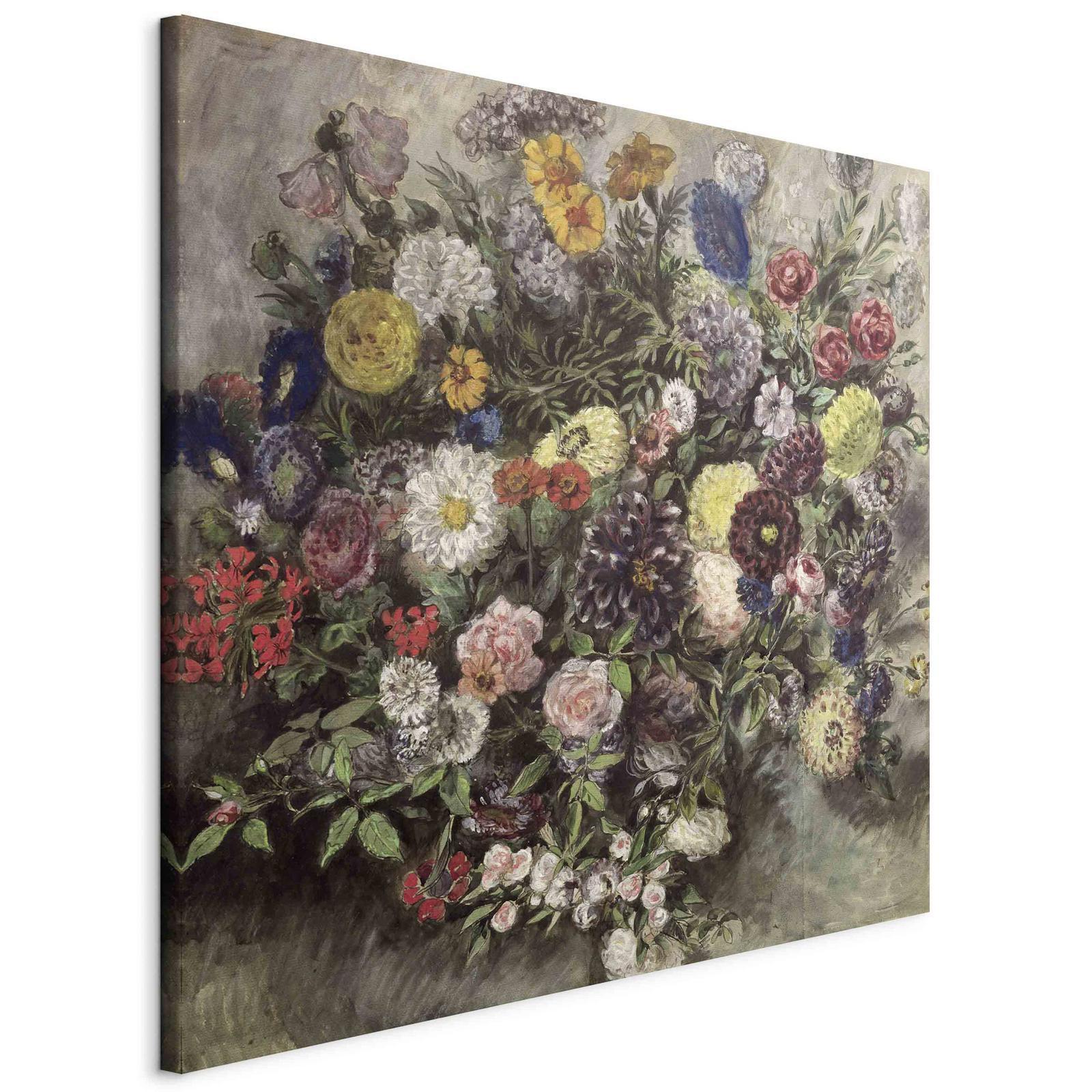 Leinwandbild - Bouquet of Flowers (Eugène Delacroix) Artgeist