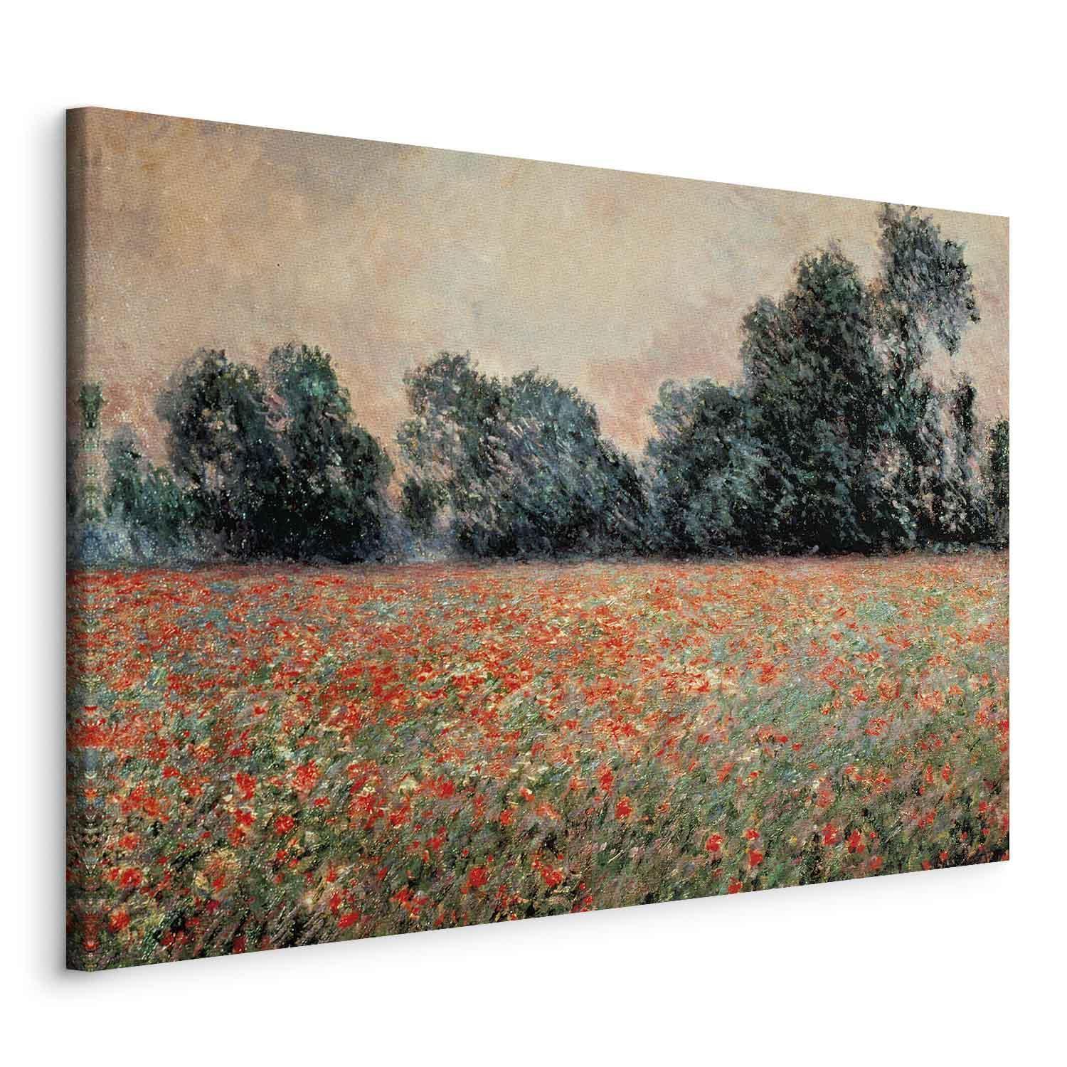 Leinwandbild - Field with wild Poppies (Claude Monet) Artgeist