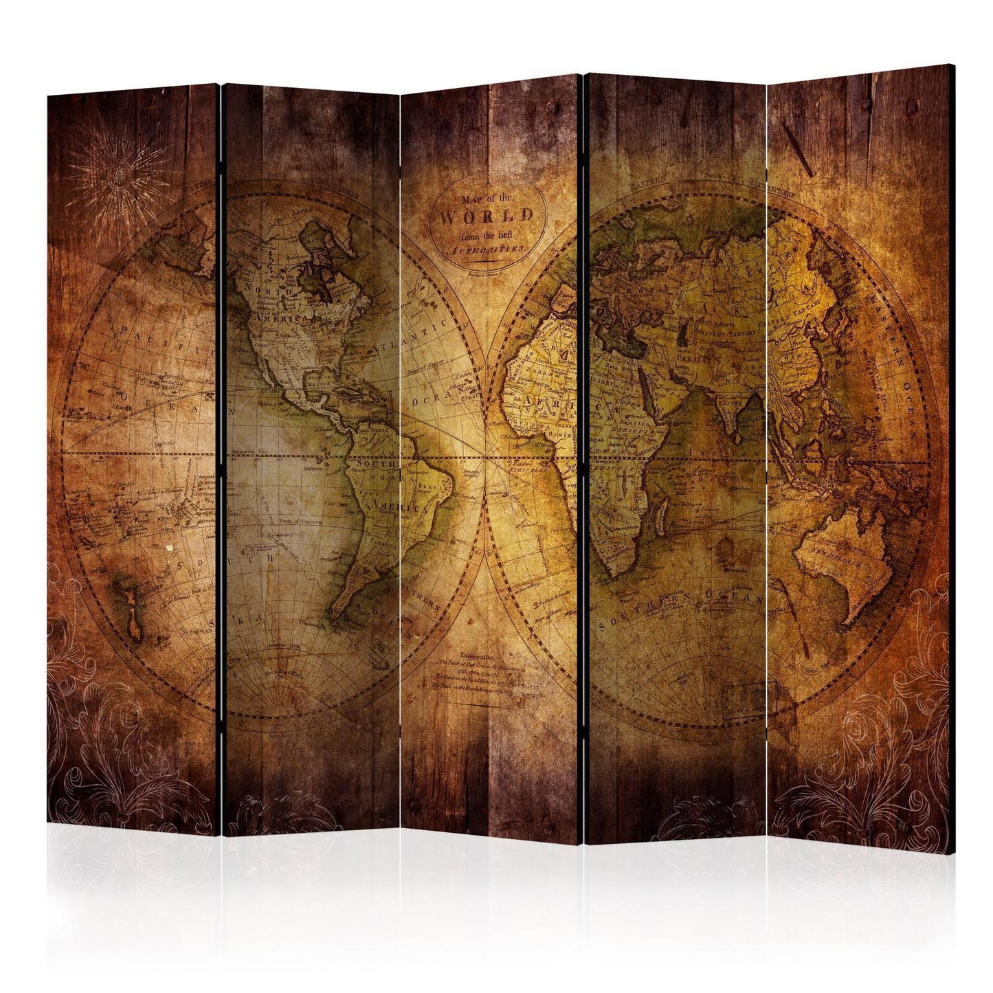 Paravent - World on old map II Artgeist
