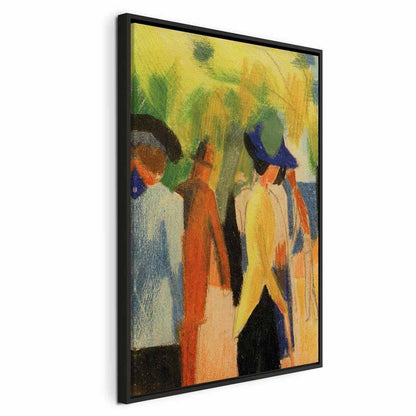 Leinwandbild - August Macke – Walker under trees (Walker in the park)