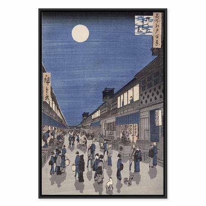 Leinwandbild - Utagawa Hiroshige – Night time view of Saruwaka Street