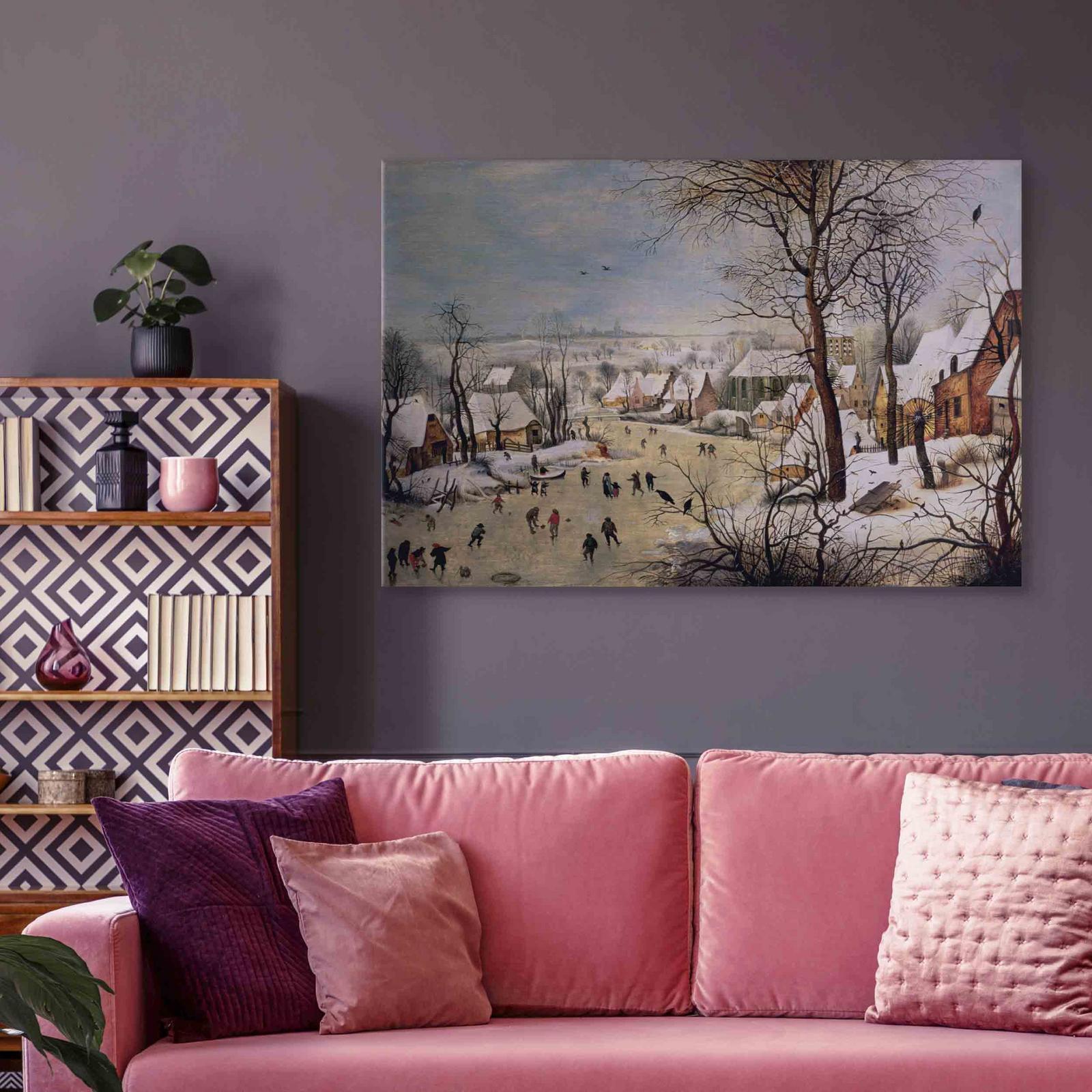 Leinwandbild - Winter Landscape with Birdtrap (Pieter Bruegel the Elder) Artgeist