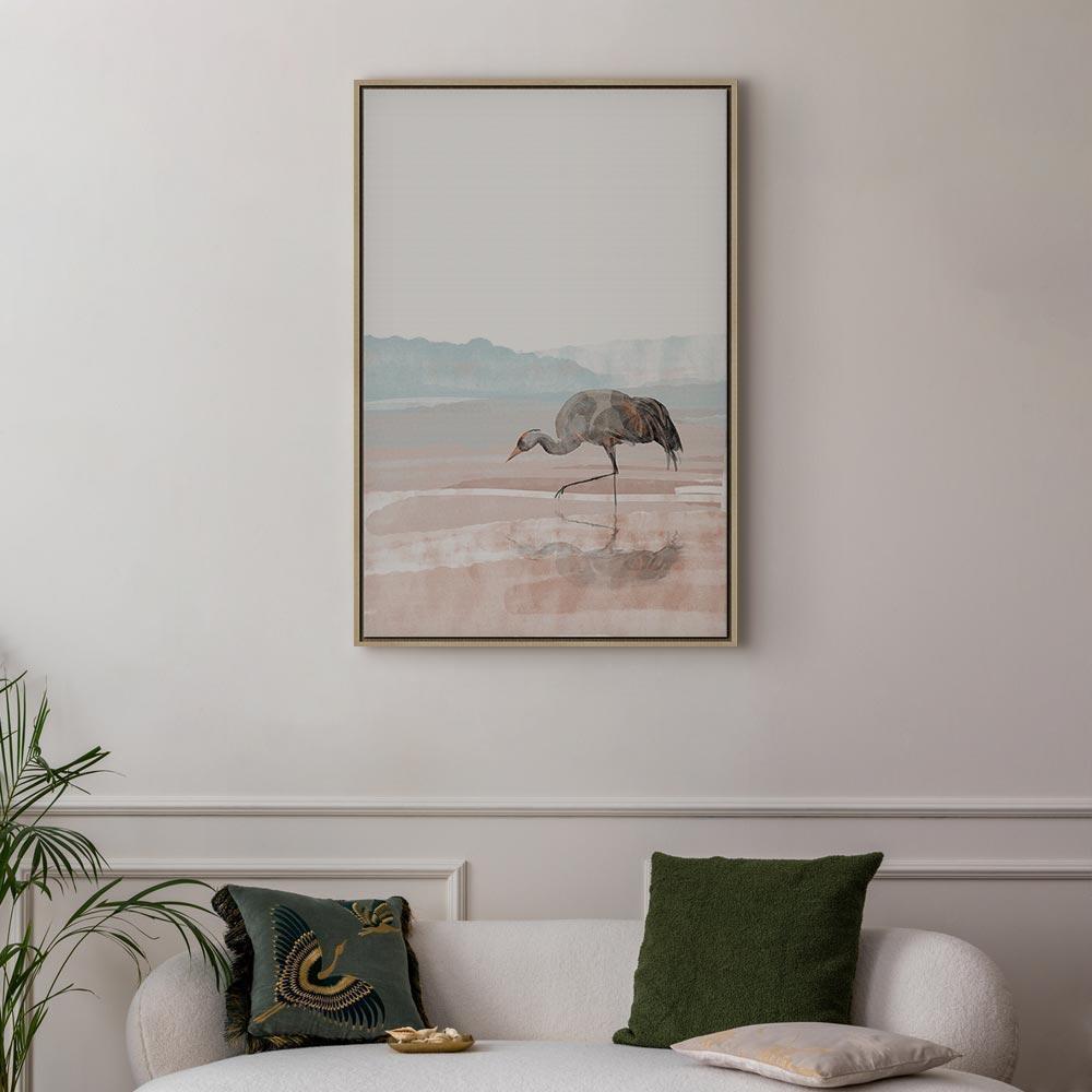 Leinwandbild - Crane in the Morning (1 Part) Vertical