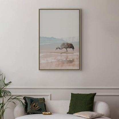 Leinwandbild - Crane in the Morning (1 Part) Vertical