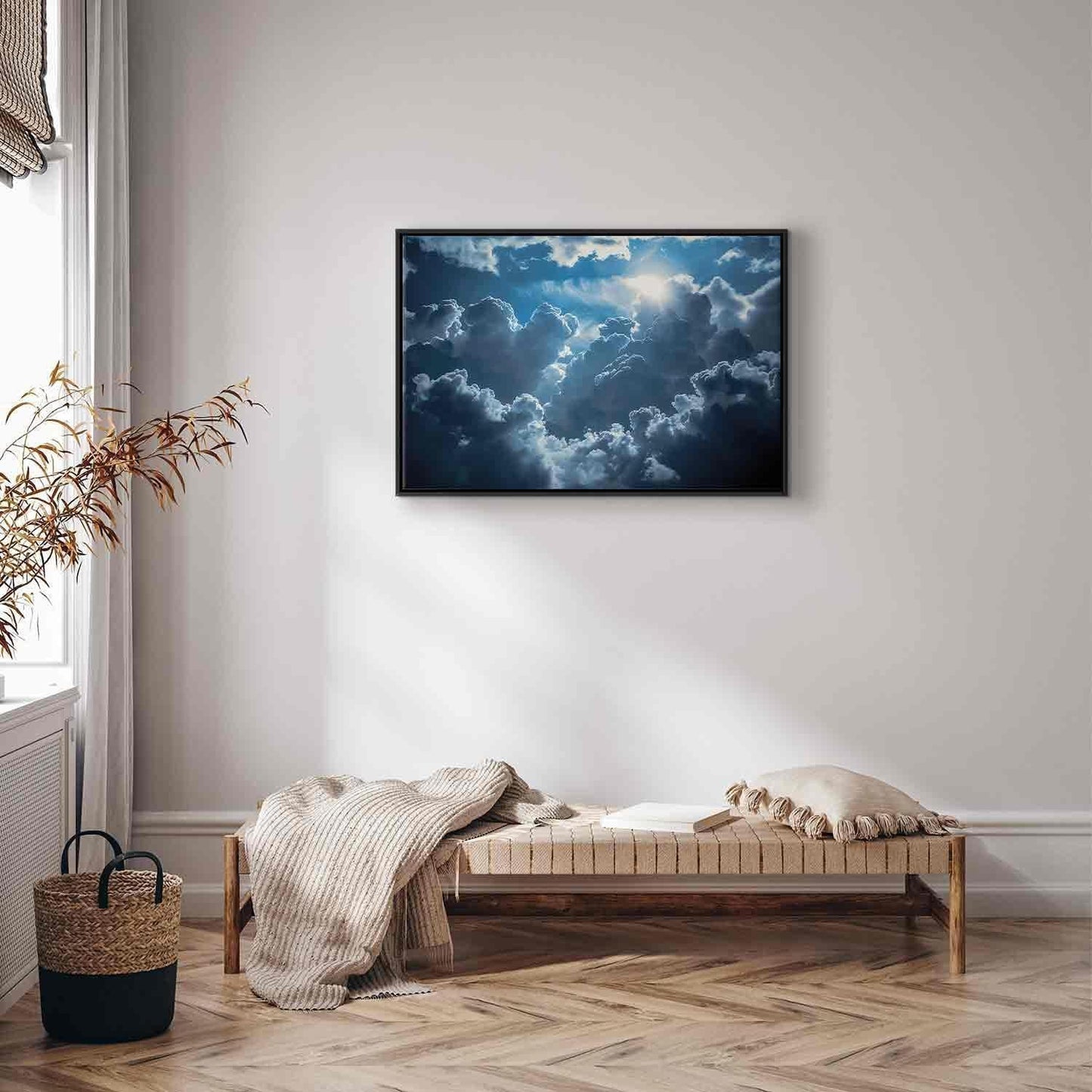 Leinwandbild - Animated Scenery: The Sun Battling with Clouds Artgeist
