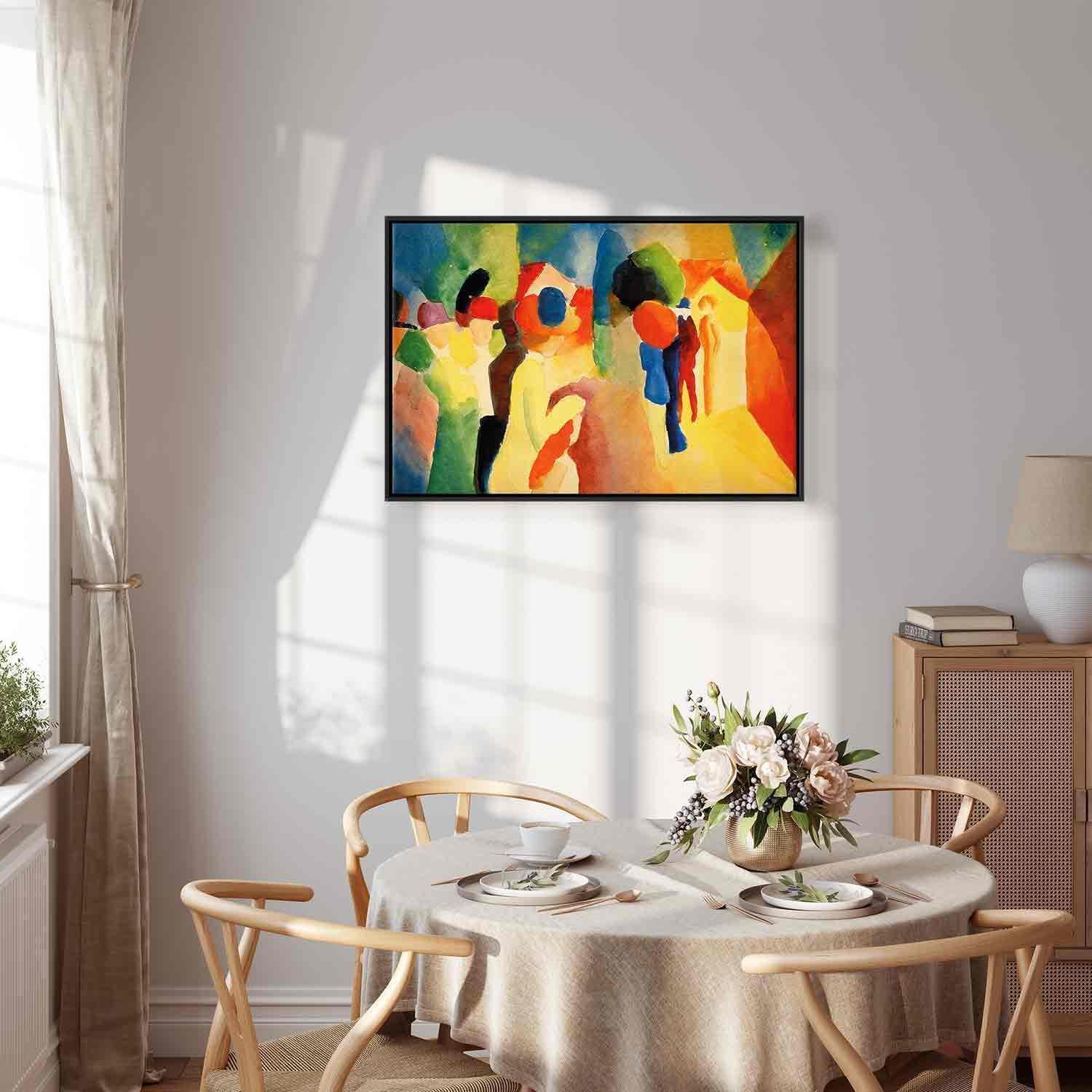 Leinwandbild - With a Yellow Jacket (August Macke) Artgeist