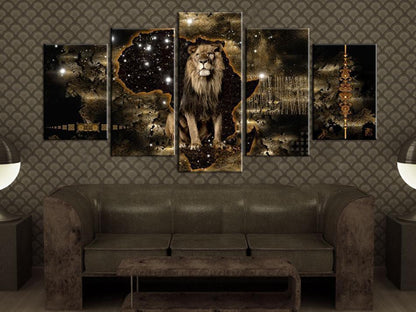 Leinwandbild „Goldener Löwe“ – Kraft & Eleganz