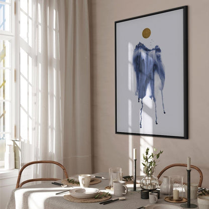 Leinwandbild - Forest in Watercolors (1-part) - Blue Hue Landscape Abstraction