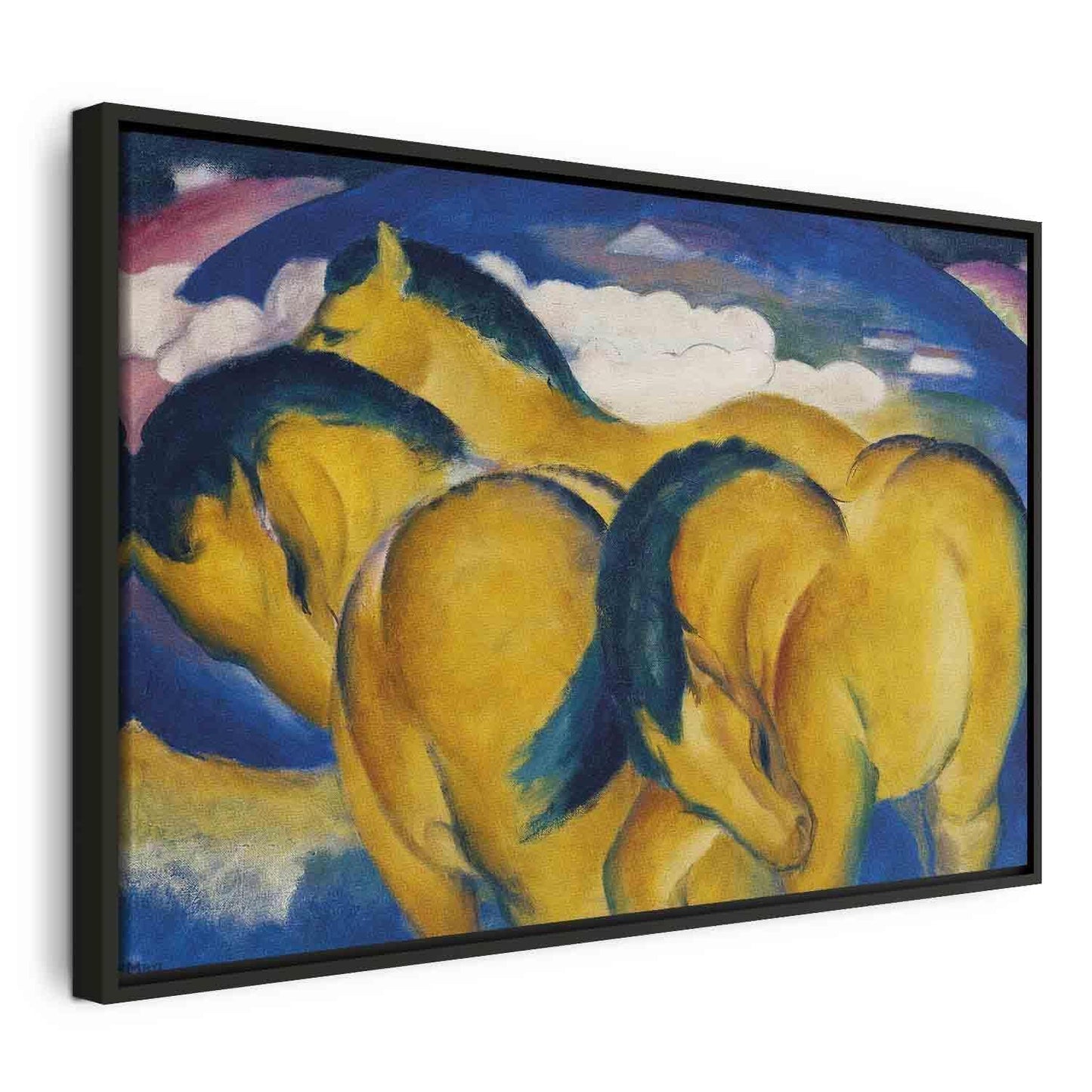 Leinwandbild - Little Yellow Horses (Franz Marc) Artgeist