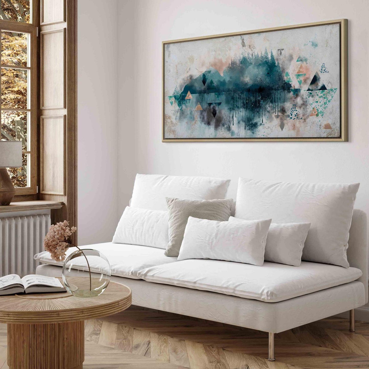 Leinwandbild Geometrische Landschaft – Moderne Wandkunst für stilvolle Räume