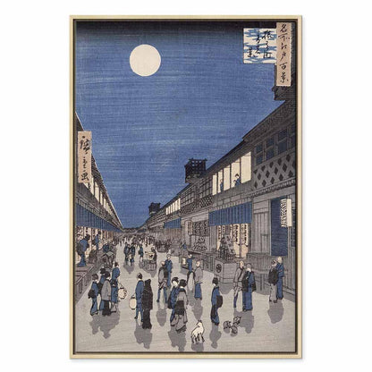 Leinwandbild - Utagawa Hiroshige – Night time view of Saruwaka Street