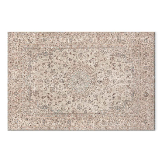 Leinwandbild - Sand carpet - worn Persian carpet with rich decorative motifs