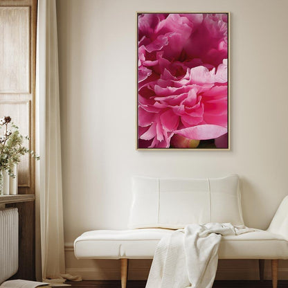 Leinwandbild - Blossom of Beauty (1-part) - Pink Peony Flower Embraced by Nature