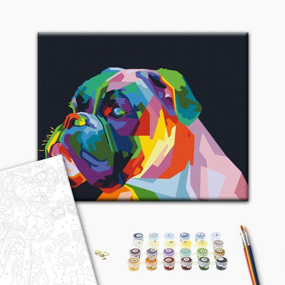 Malen nach Zahlen - Colourful Boxer