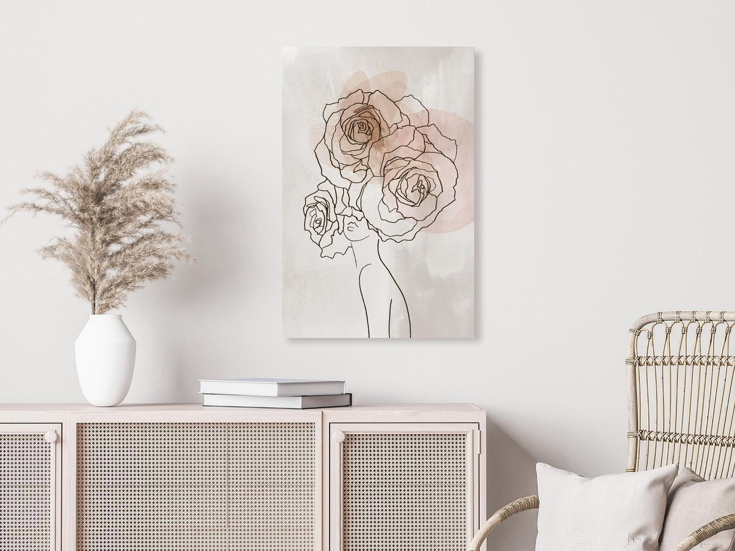 Leinwandbild - Anna and Roses (1 Part) Vertical