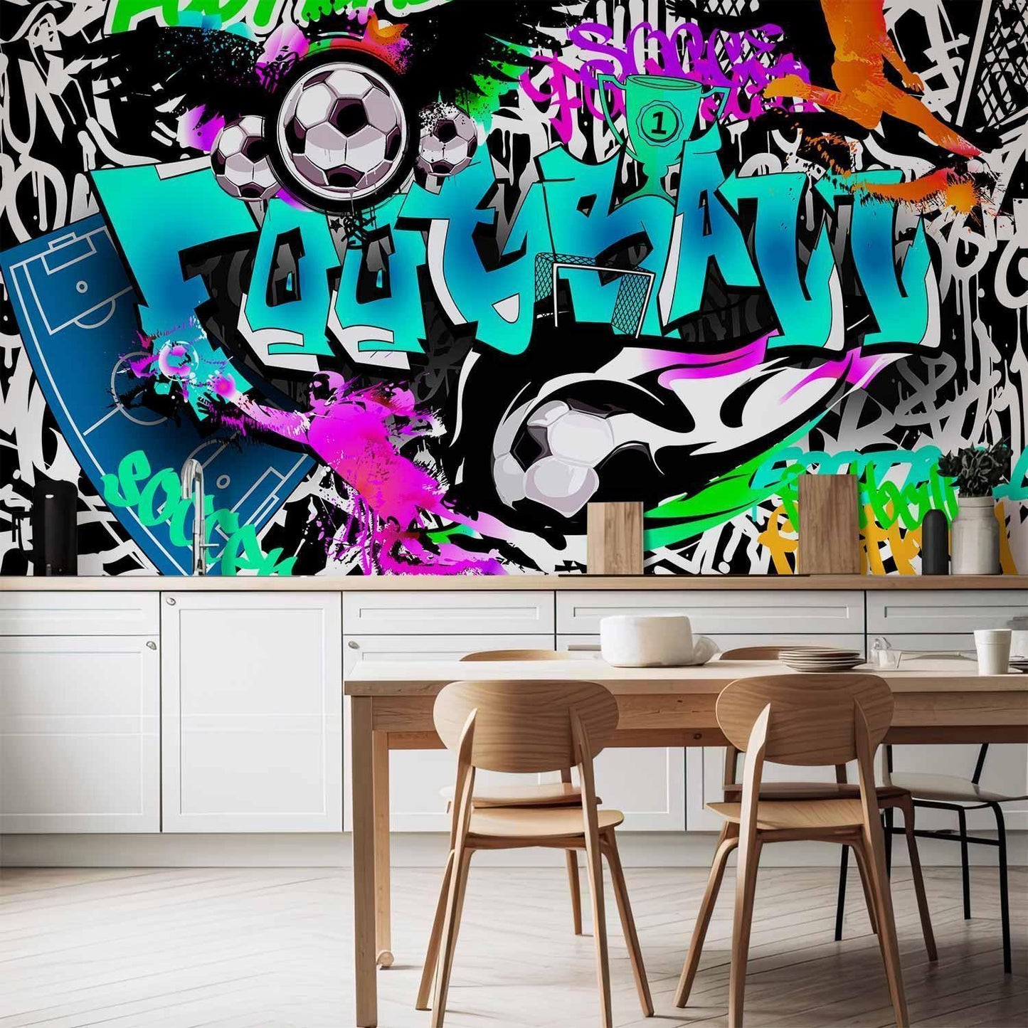 Graffiti-Tapete für Sportfans und kreative Räume

