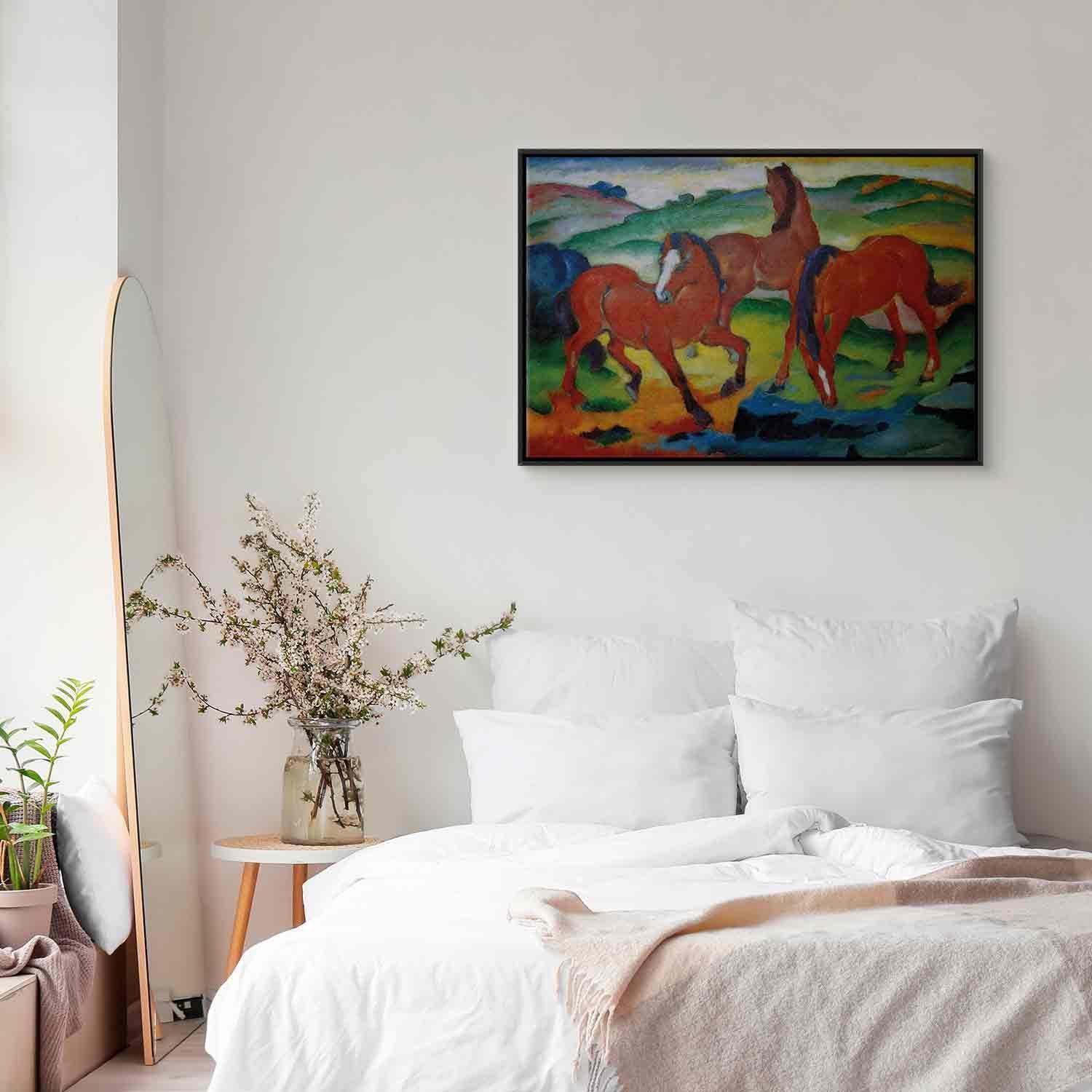 Leinwandbild - The Red Horses (Grazing Horses IV) (Franz Marc) Artgeist