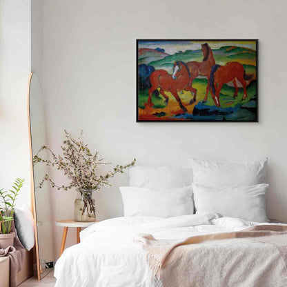 Leinwandbild - The Red Horses (Grazing Horses IV) (Franz Marc) Artgeist