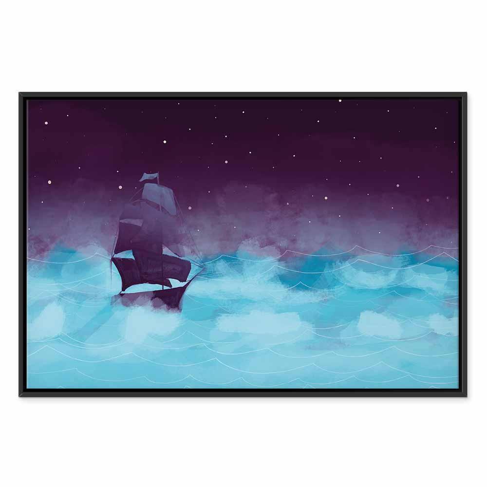 Leinwandbild - Night Waves (1 Part) Wide - Third Variant