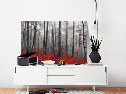 Kahle Bäume Wandbild zum Ausmalen - Mystisches Waldmotiv mit nummerierten Feldern für entspannende Malstunden - Sawelt