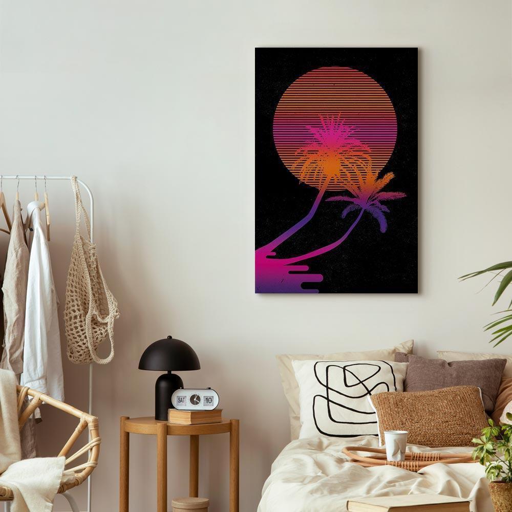 Leinwandbild - Palm at Sunrise (1 Part) Vertical