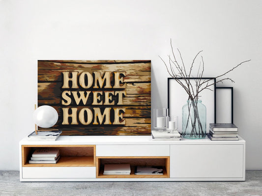 Wooden-Home DIY-Leinwand mit rustikalem Holzmotiv