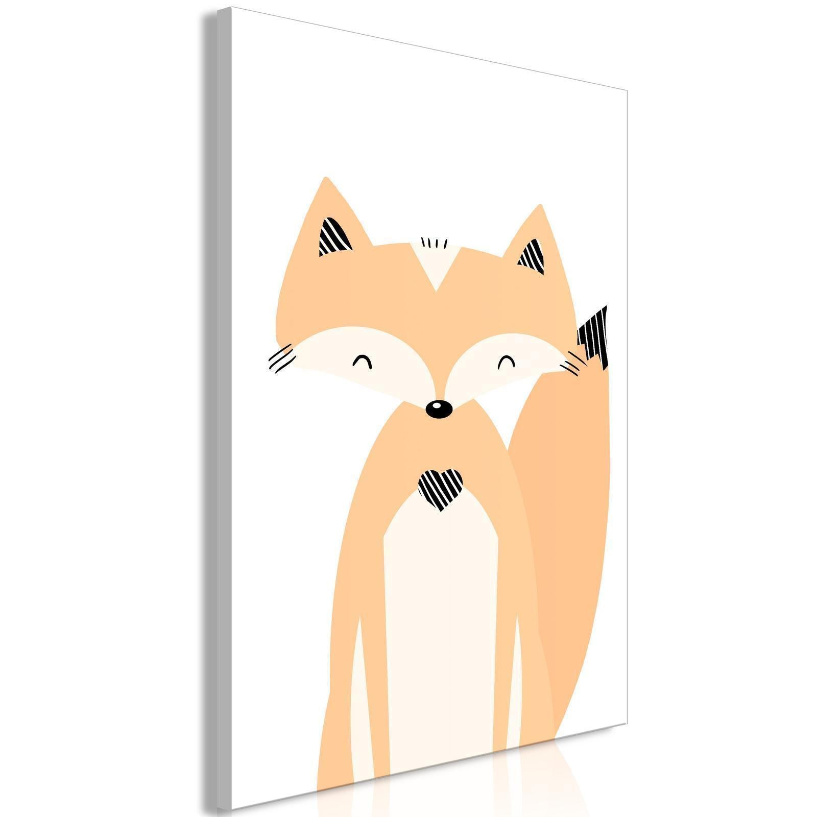 Leinwandbild - Happy Fox (1 Part) Vertical Artgeist