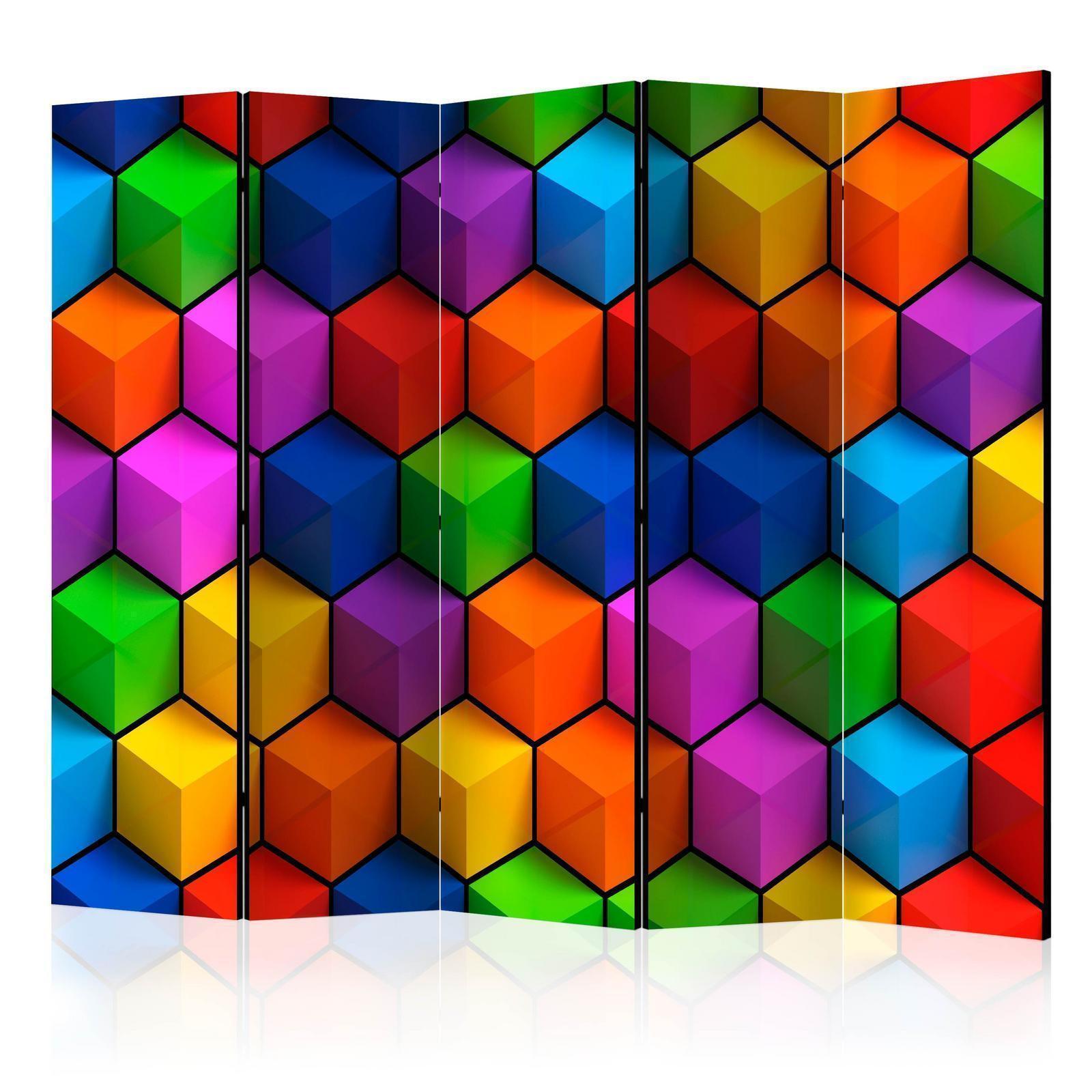 Paravent - Colorful Geometric Boxes II Artgeist