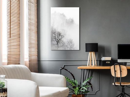 Wandbild „Bäume im Nebel“ – 1-teilig, vertikal