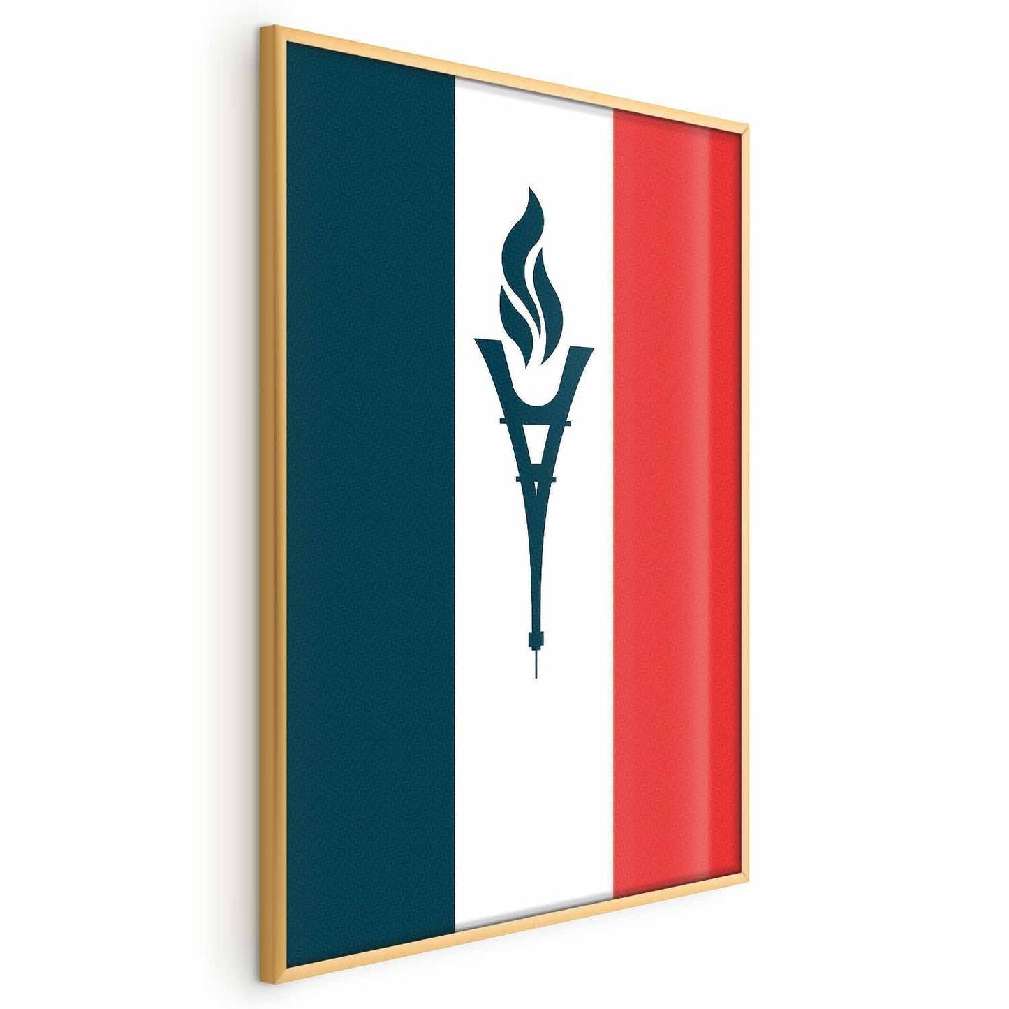 Poster - French Flag with a Torch