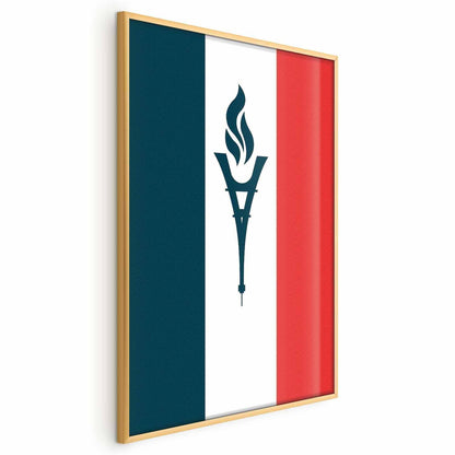 Poster - French Flag with a Torch