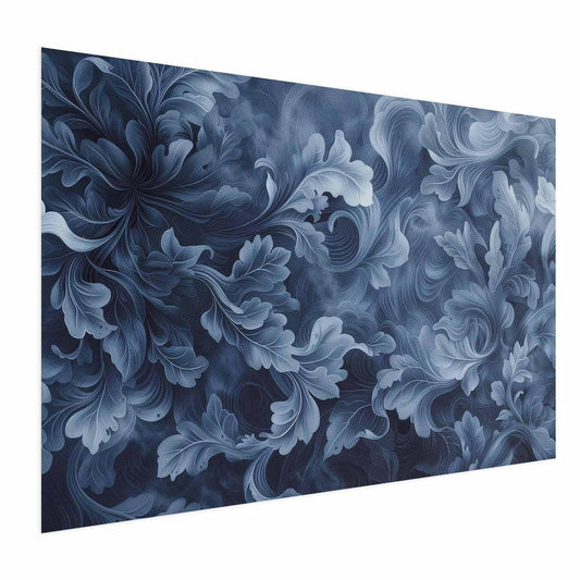 Poster - Dense, Dark Blue Abstract Ornaments Artgeist