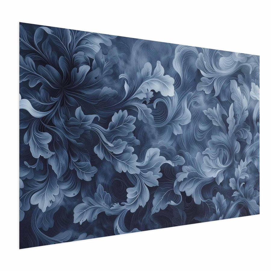Poster - Dense, Dark Blue Abstract Ornaments Artgeist