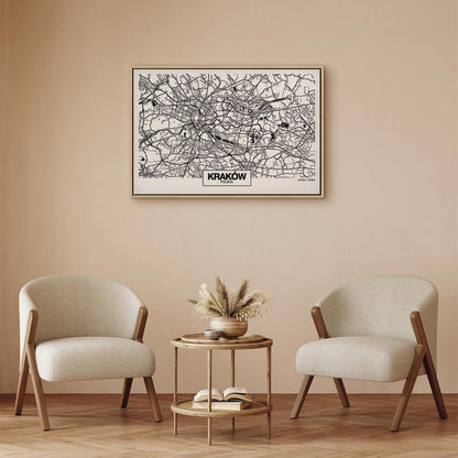 Leinwandbild - City Plan: Krakow (1 Part) Wide