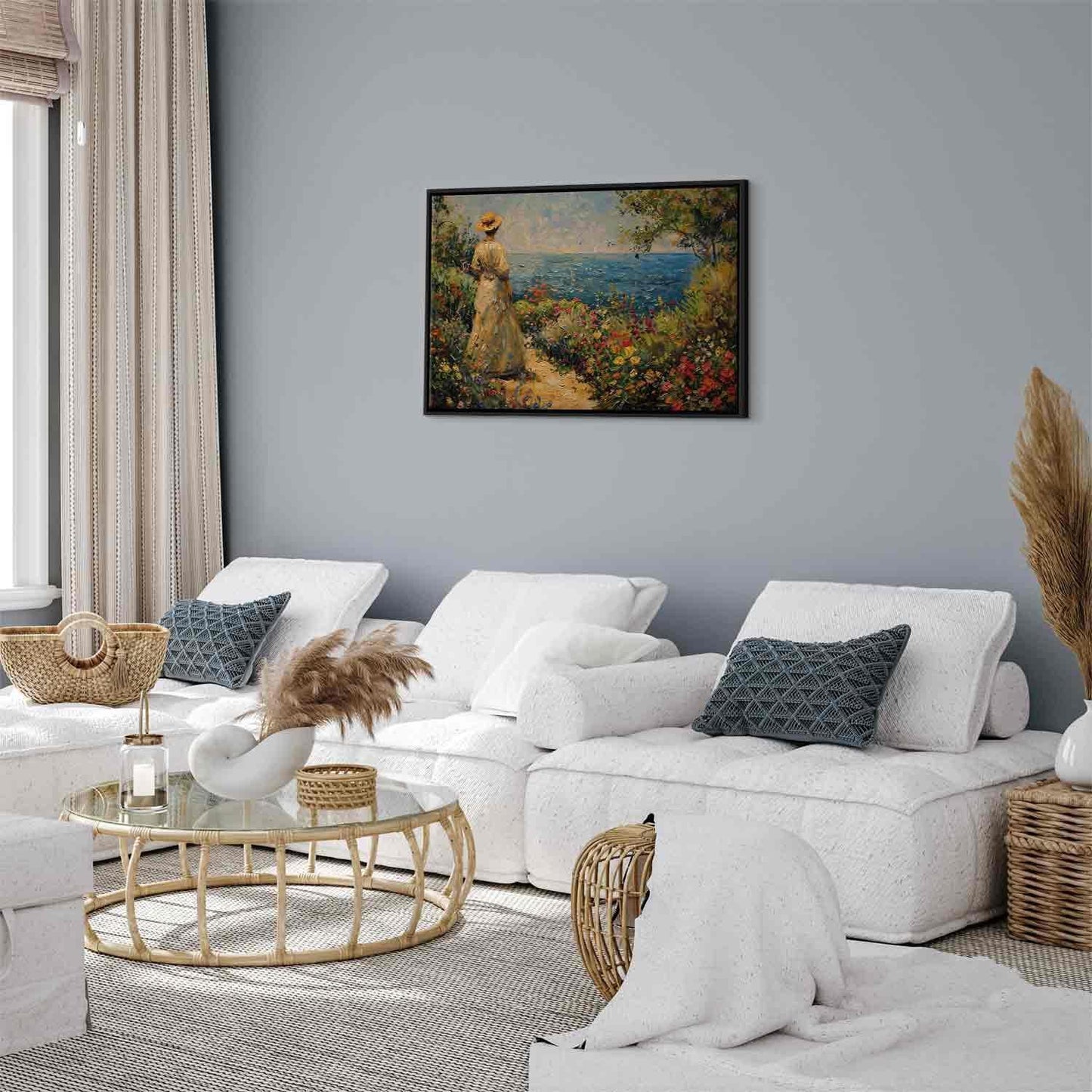 Leinwandbild - Nostalgic impression - a pensive woman contemplating